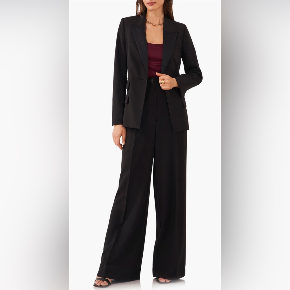 1 State Straight Fit Black Blazer